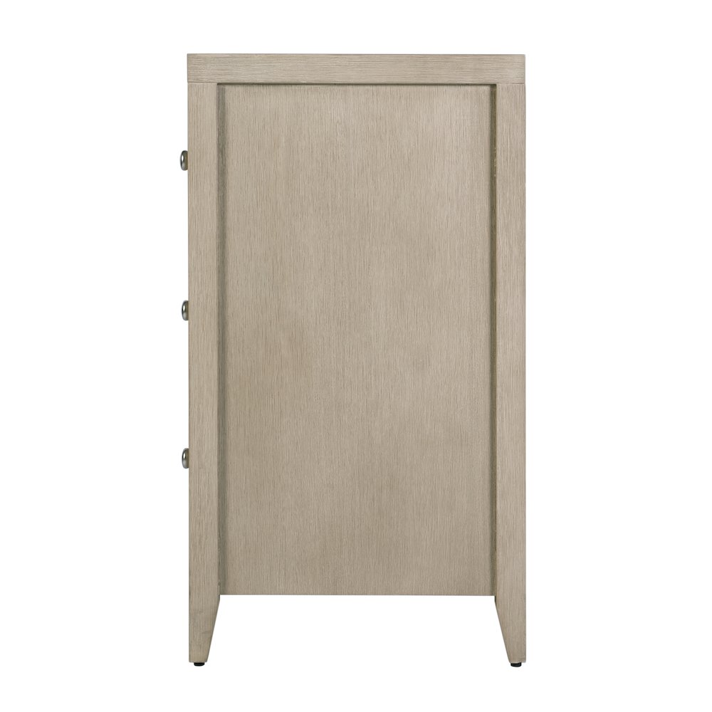 Dana 34 in. W Rectangular Wood 3 Drawer Chest, Taupe. Picture 6