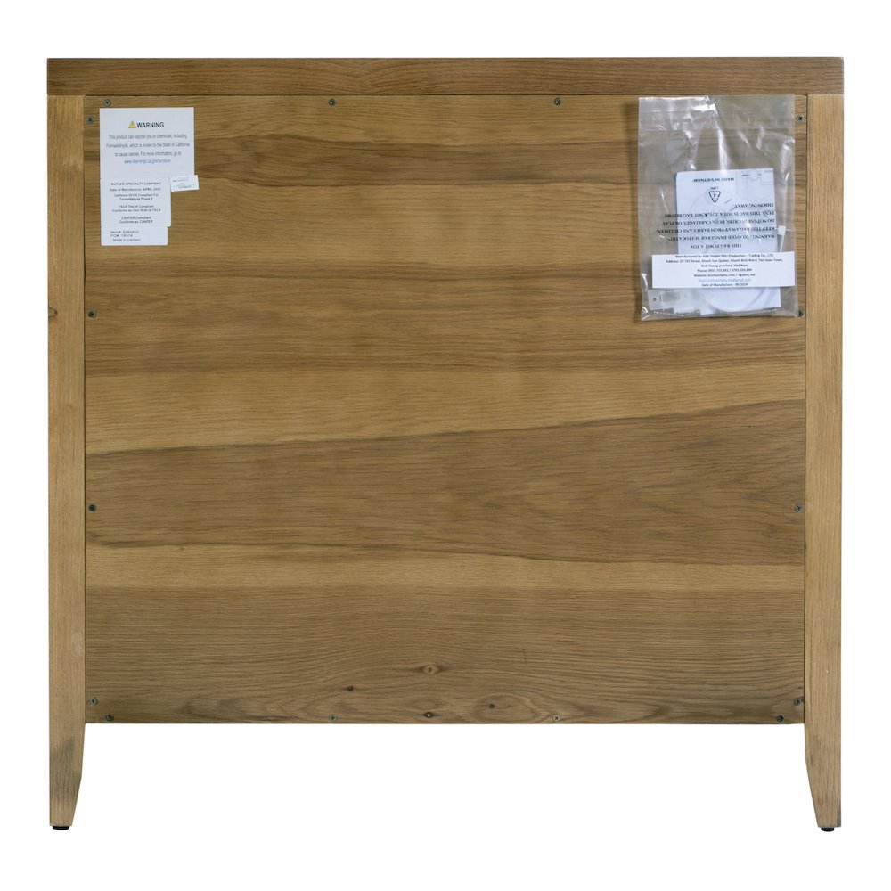 Dana 34 in. W Rectangular Wood 3 Drawer Chest, Natural. Picture 7