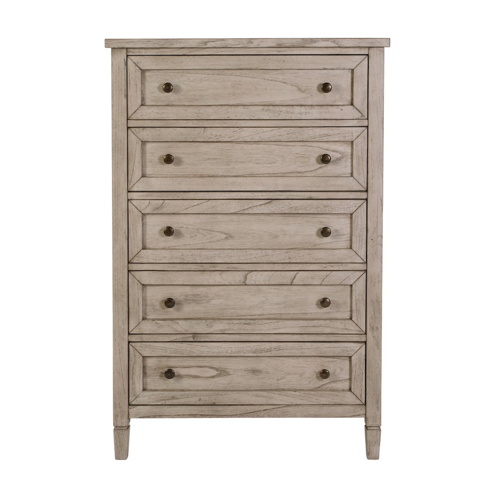 Flagstaff 32 in. W Rectangular Wood 5 Drawer Chest, Gray. Picture 5