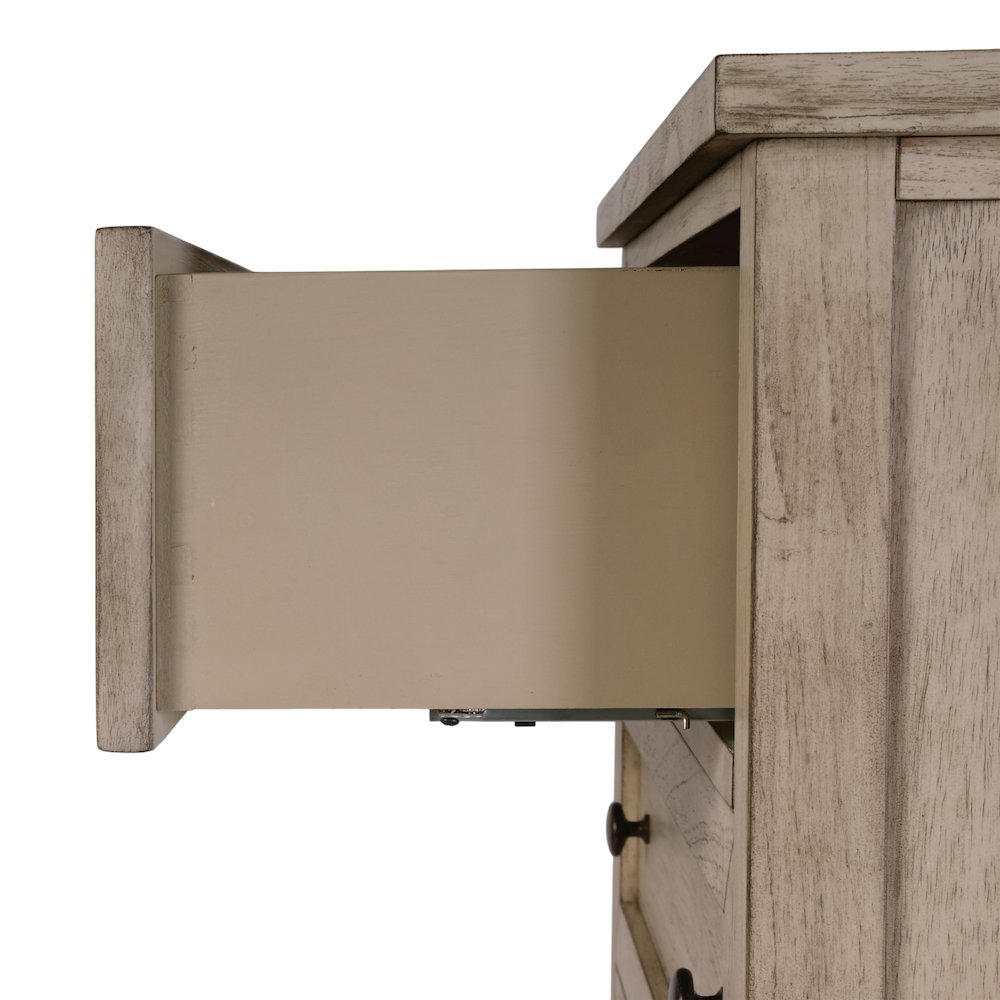 Flagstaff 32 in. W Rectangular Wood 5 Drawer Chest, Gray. Picture 7