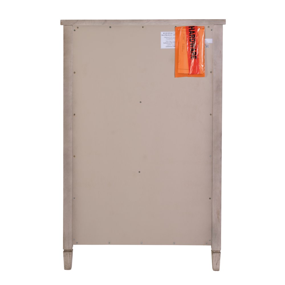 Flagstaff 32 in. W Rectangular Wood 5 Drawer Chest, Gray. Picture 8