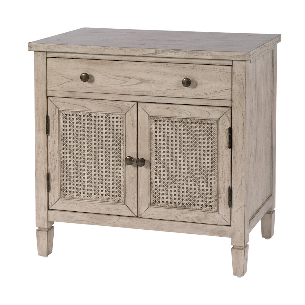 Flagstaff 30 in. W Rectangular Cane Accent Chest, Gray. Picture 1