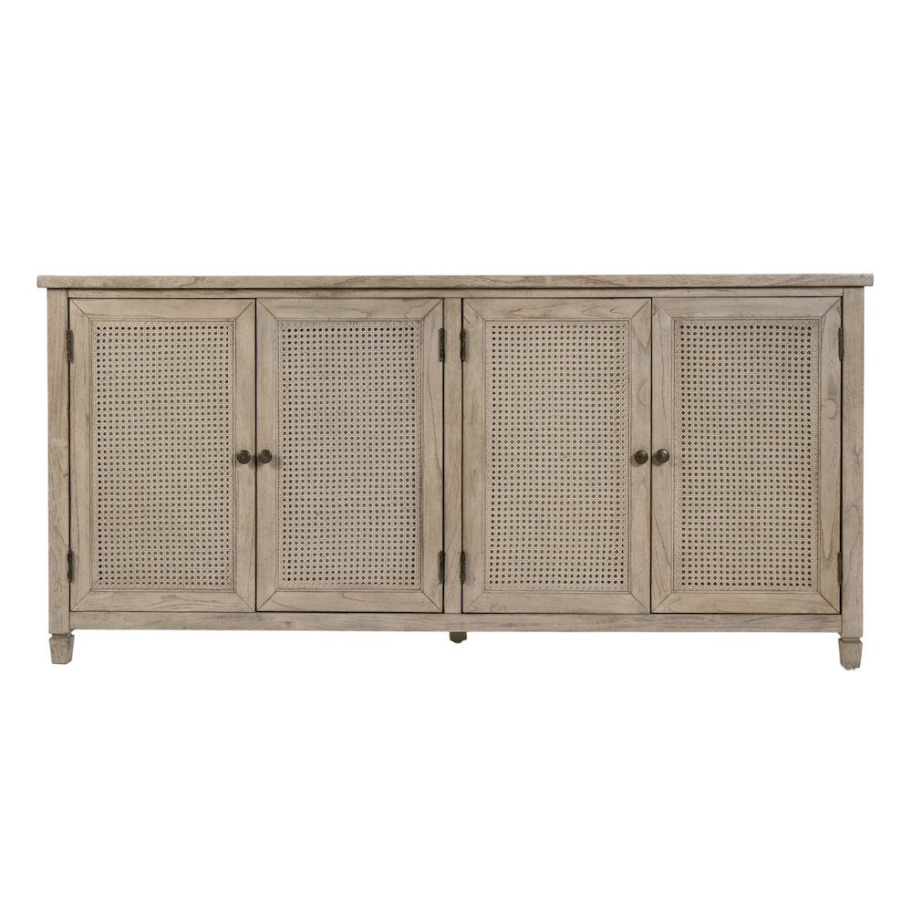 Flagstaff 70 in. W Rectangular Cane 4 Door Sideboard, Gray. Picture 4