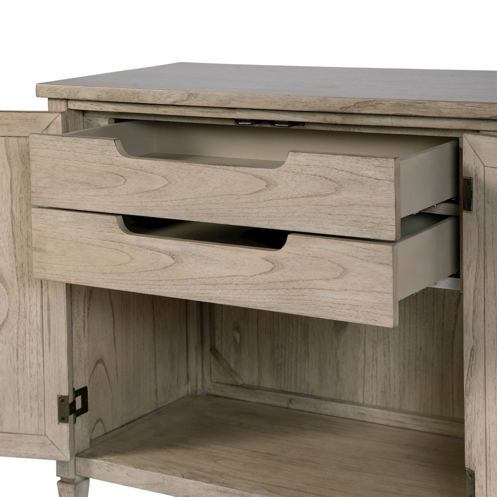 Flagstaff 70 in. W Rectangular Cane 4 Door Sideboard, Gray. Picture 6