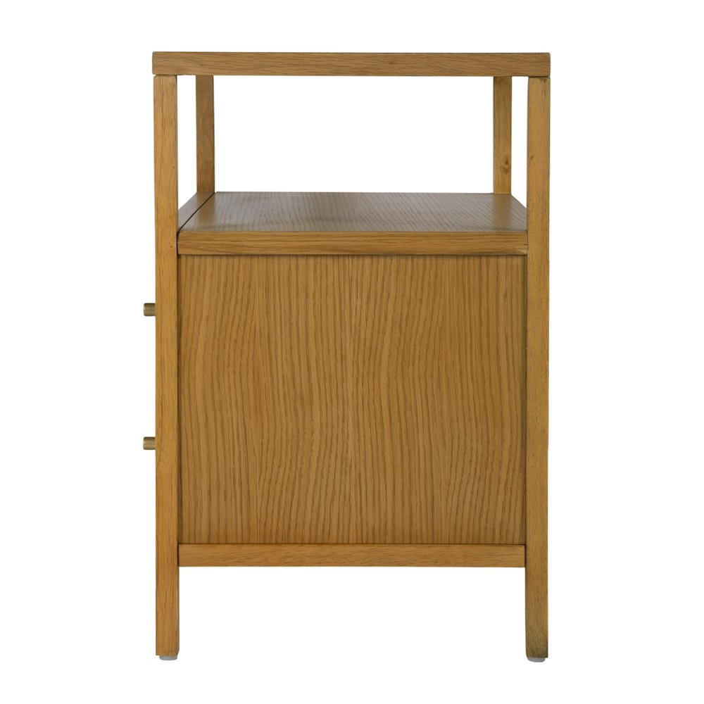 Mendel 28 in. W Rectangular Wood 2 Drawer Nightstand, Light Brown. Picture 6