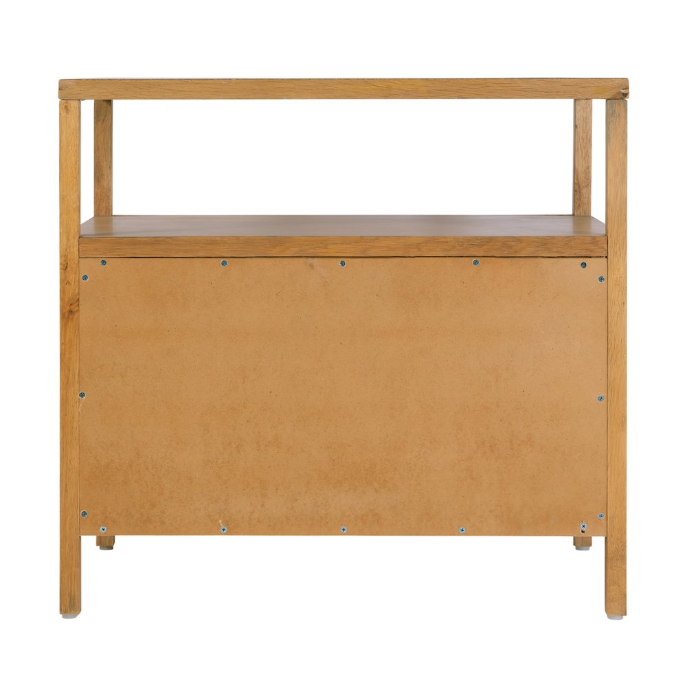 Mendel 28 in. W Rectangular Wood 2 Drawer Nightstand, Light Brown. Picture 8