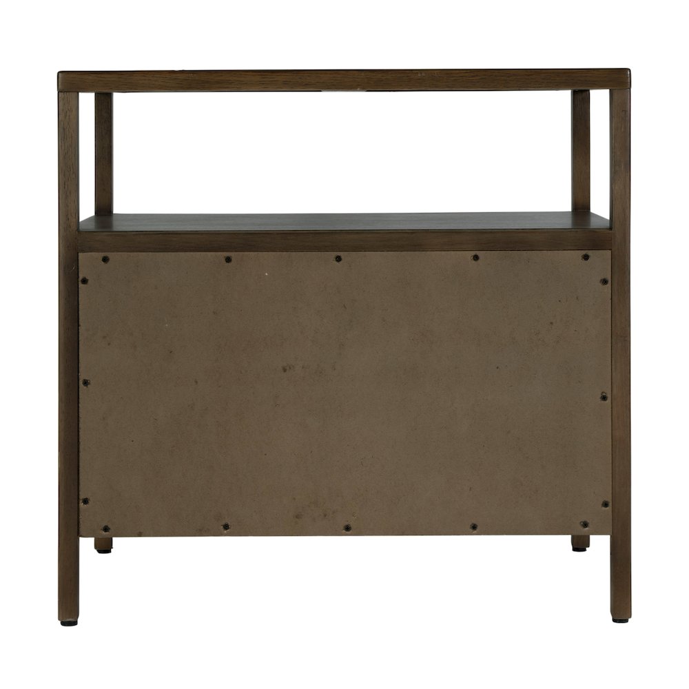 Mendel 28 in. W Rectangular Wood 2 Drawer Nightstand, Walnut. Picture 7