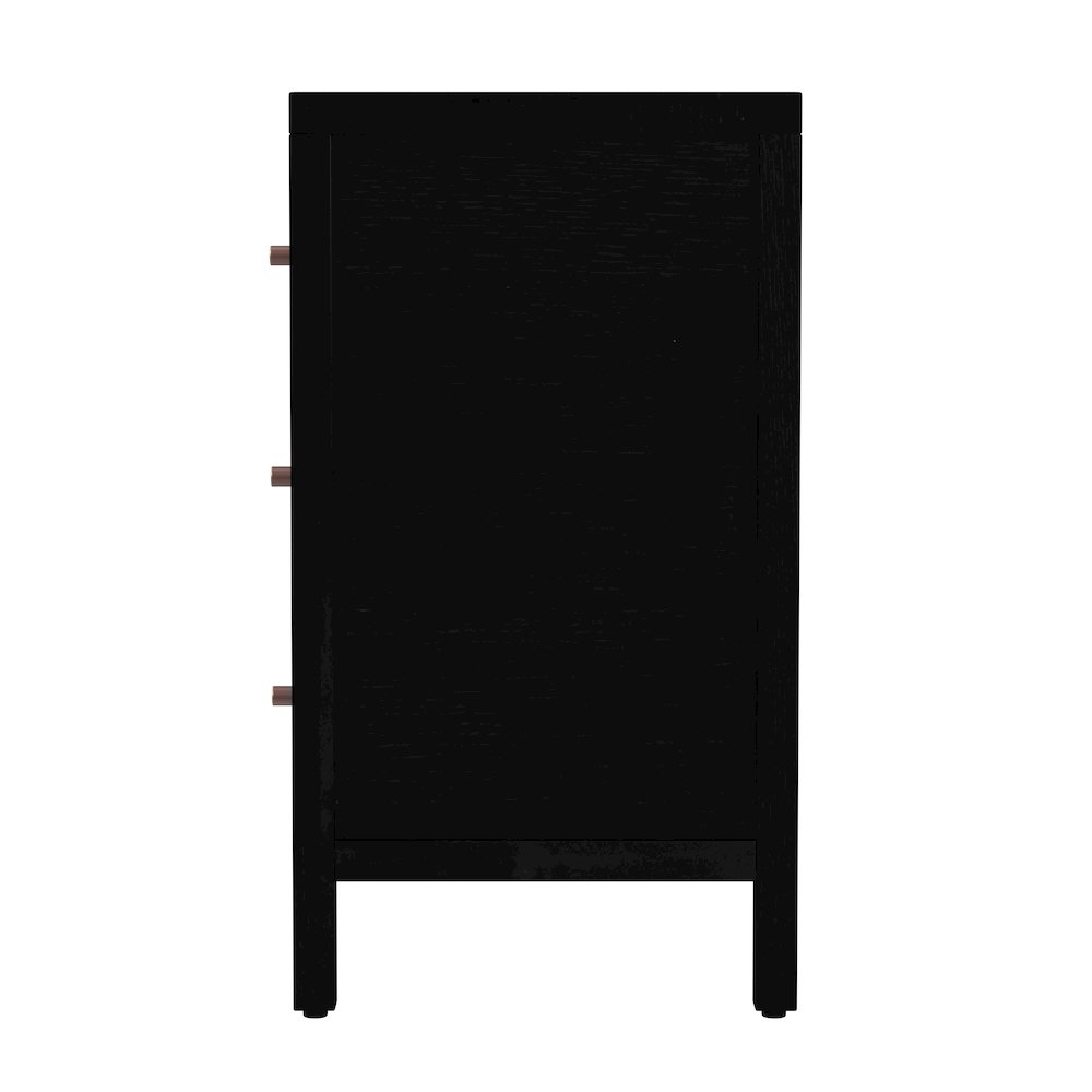 Mendel 60 in. W Rectangular Wood 6 Drawer Dresser, Black. Picture 5