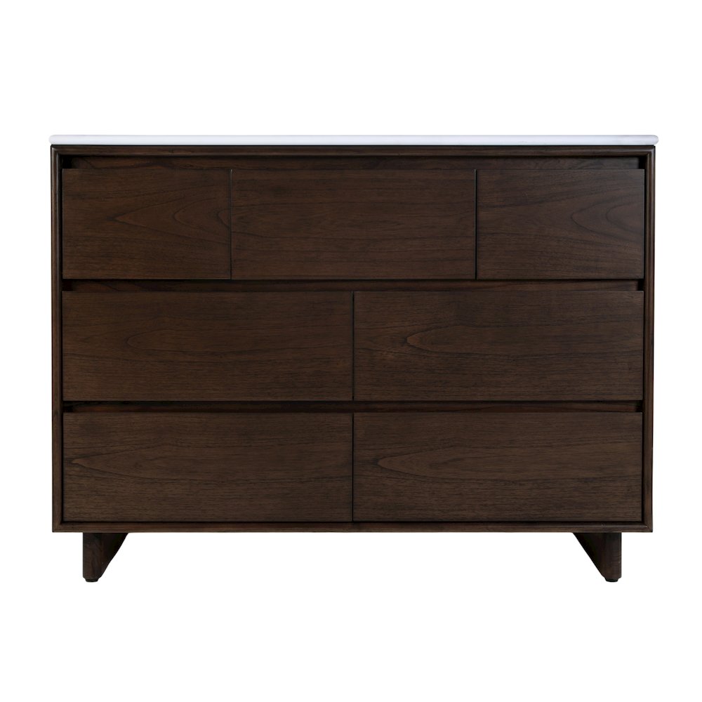 Gannet 48 in. W Wood Single Sink 6 Drawer Vanity Set, Brown. Picture 6