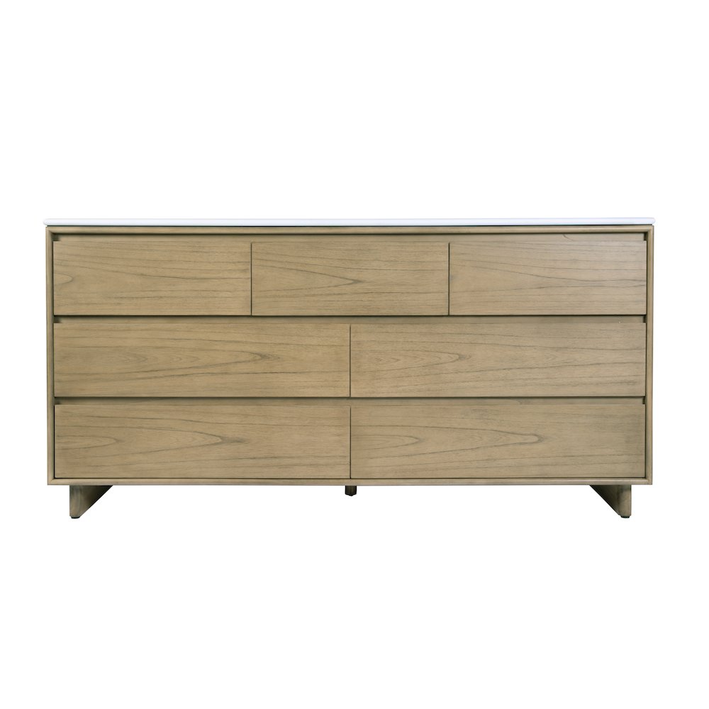 Gannet 72 in. W Wood Double Sink 5 Drawer Vanity Set, Light Brown. Picture 7