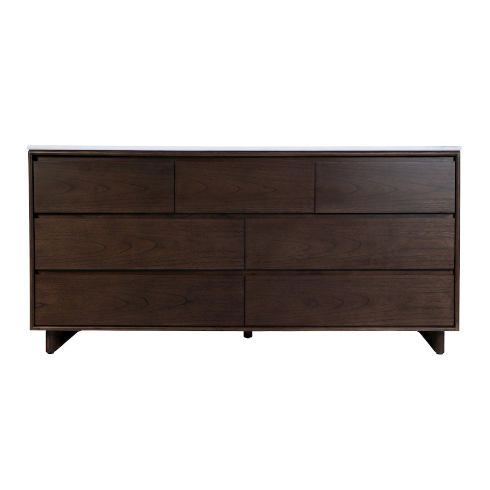 Gannet 72 in. W Wood Double Sink 5 Drawer Vanity Set, Brown. Picture 7