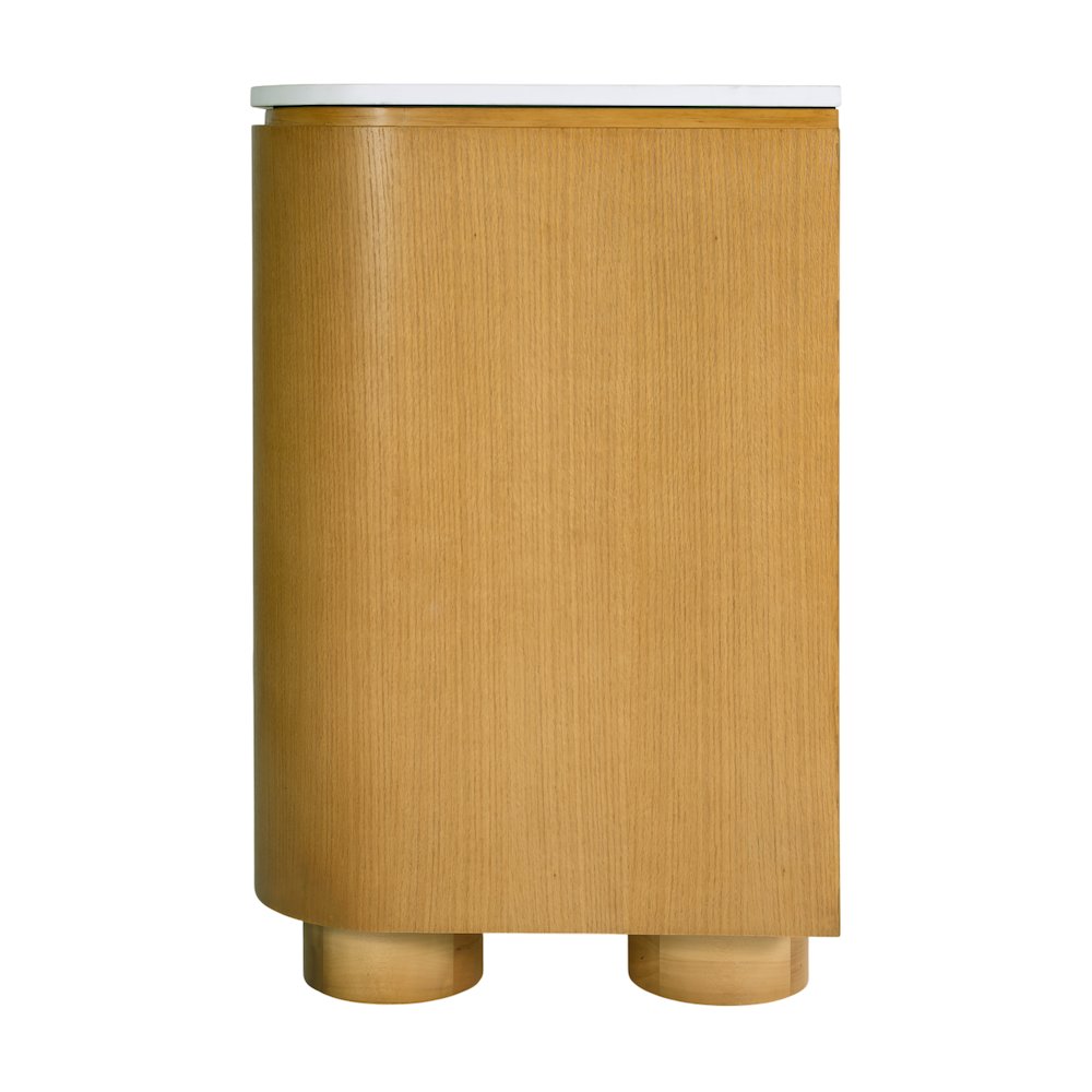 Genoa 36 in. W Quartz 2 Drawer Single Bathroom Vanity, Light Brown. Picture 7