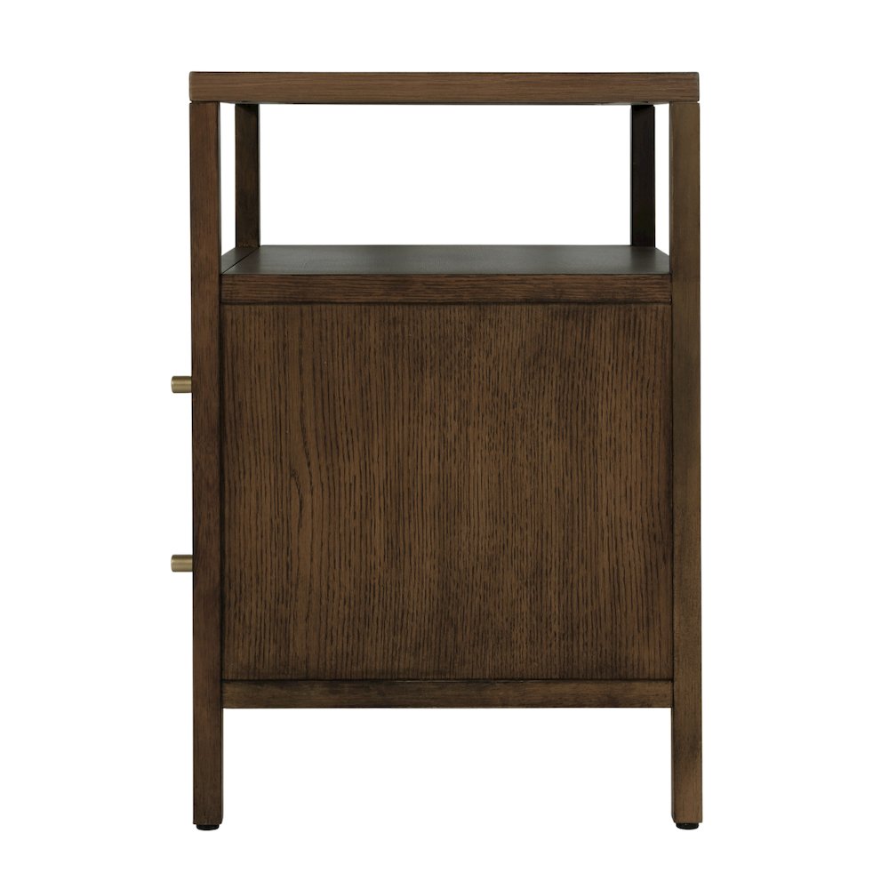 Mendel 21.25 in. W Wood 2 Drawer Nightstand, Walnut. Picture 6