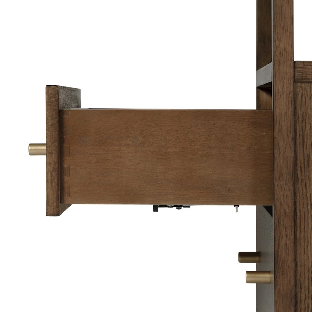 Mendel 21.25 in. W Wood 2 Drawer Nightstand, Walnut. Picture 7