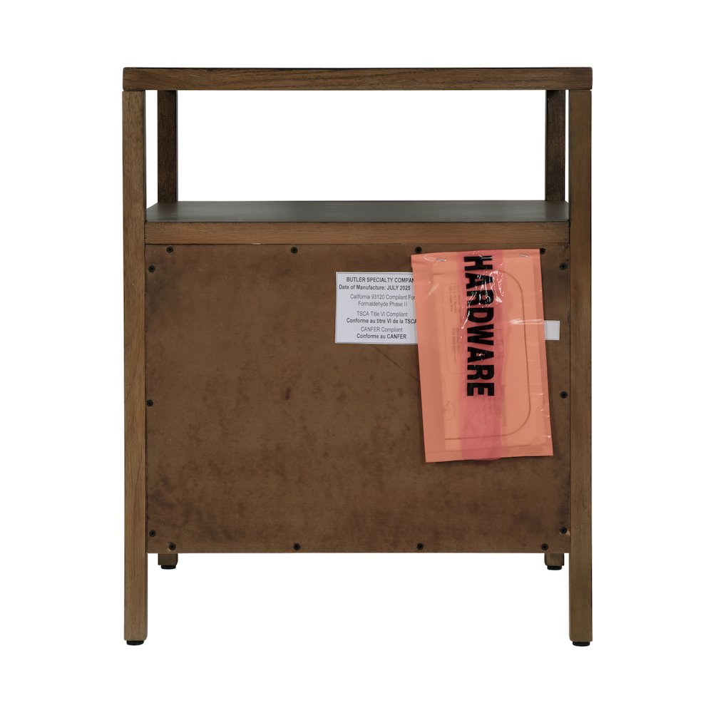 Mendel 21.25 in. W Wood 2 Drawer Nightstand, Walnut. Picture 8