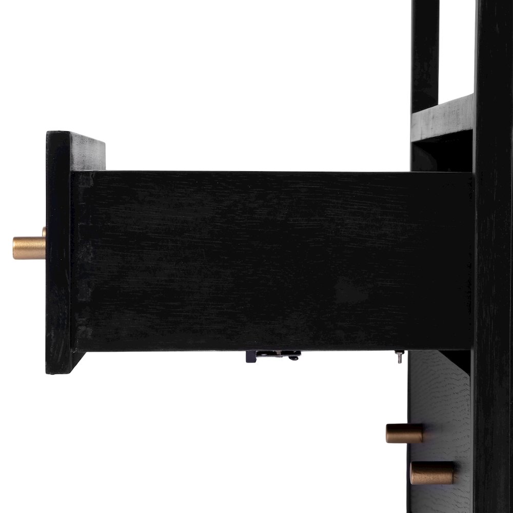 Mendel 21.25 in. W Wood 2 Drawer Nightstand, Black. Picture 7