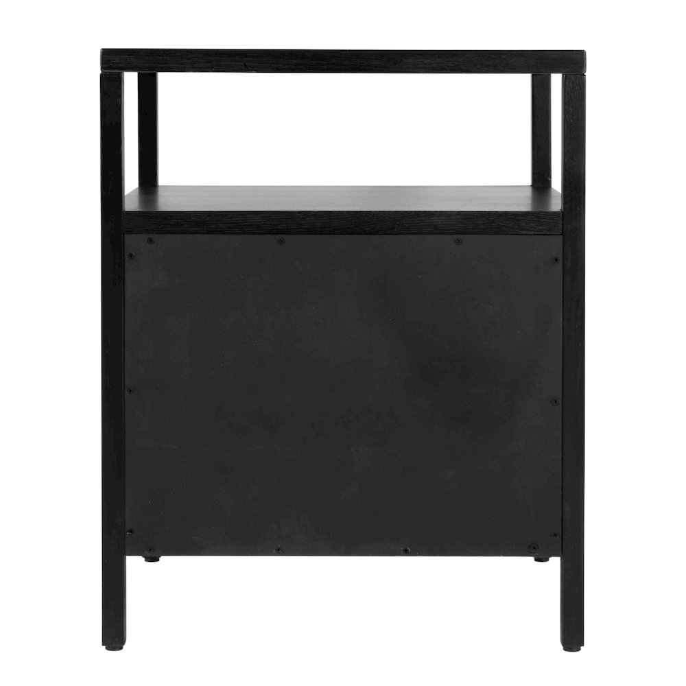 Mendel 21.25 in. W Wood 2 Drawer Nightstand, Black. Picture 8