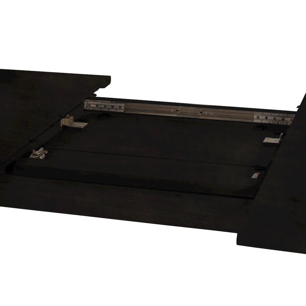 Amber 84-108"W Rectangular Wood Extendable Dining Table, Coffee. Picture 7