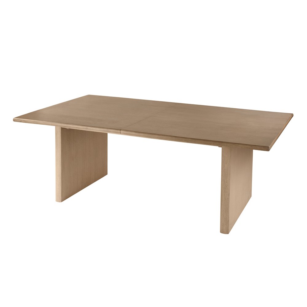 Amber 84-108"W Rectangular Wood Extendable Dining Table, Light Brown. Picture 1