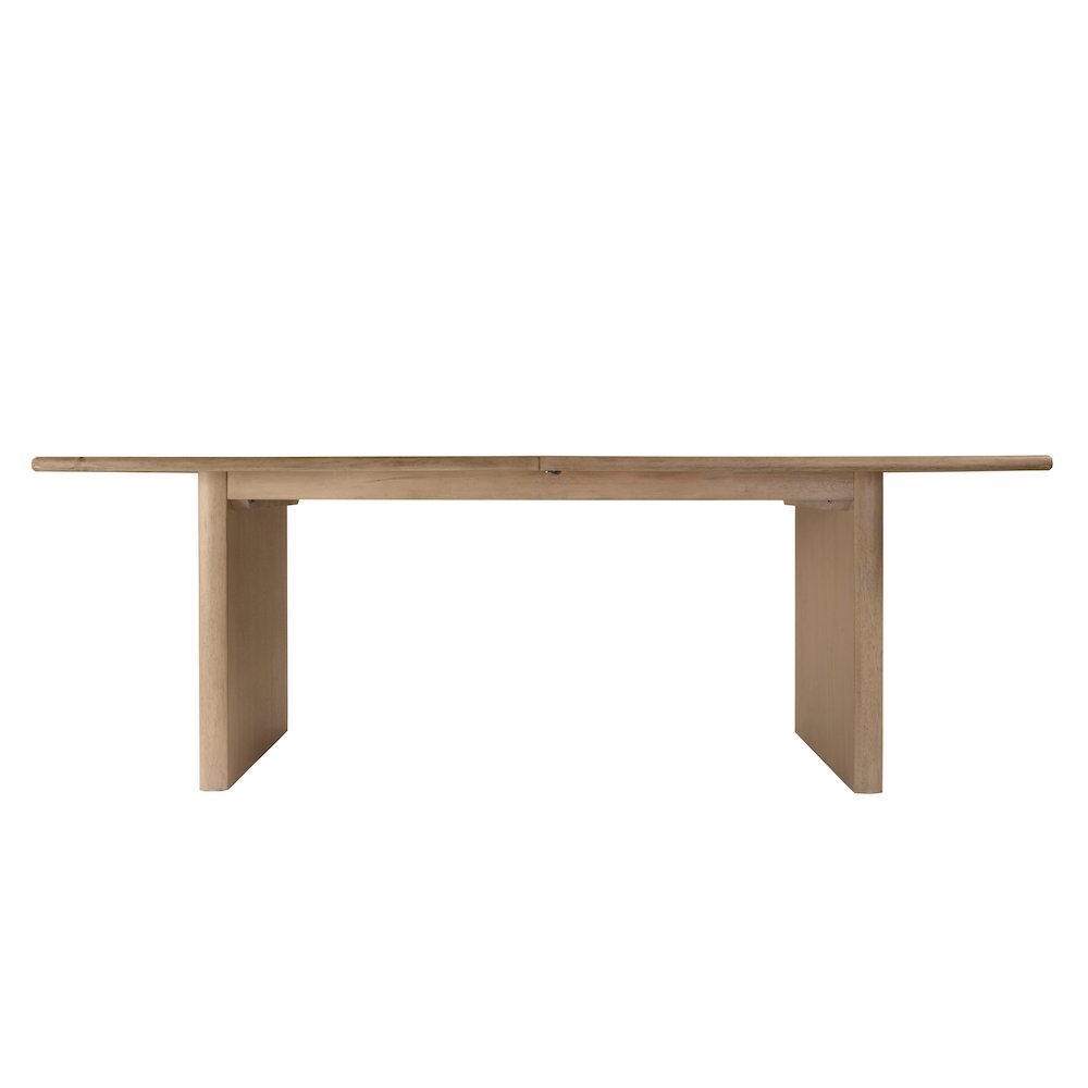 Amber 84-108"W Rectangular Wood Extendable Dining Table, Light Brown. Picture 5