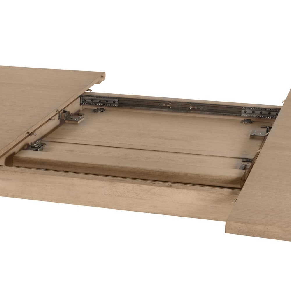 Amber 84-108"W Rectangular Wood Extendable Dining Table, Light Brown. Picture 7