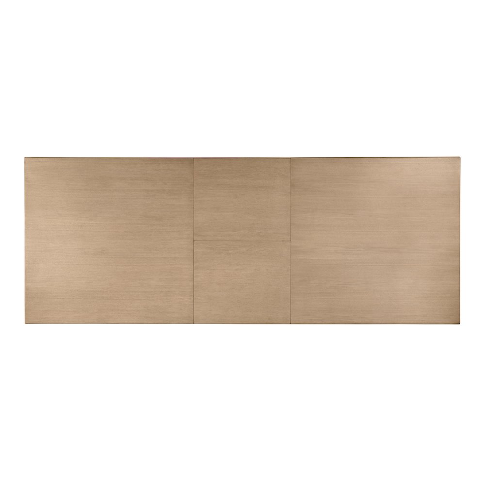 Amber 84-108"W Rectangular Wood Extendable Dining Table, Light Brown. Picture 9
