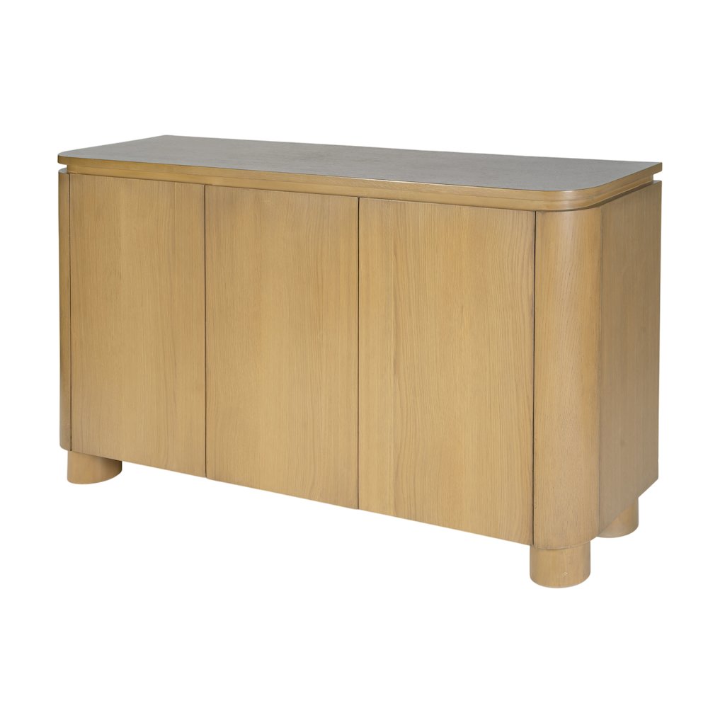 Genoa 60 in. W Rectangular Wood Sideboard with Storage, Light Brown. Picture 1