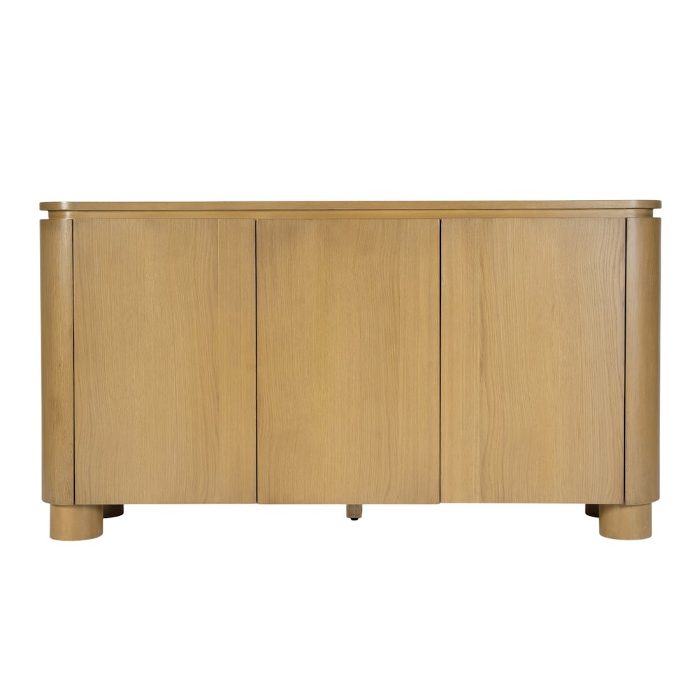 Genoa 60 in. W Rectangular Wood Sideboard with Storage, Light Brown. Picture 4