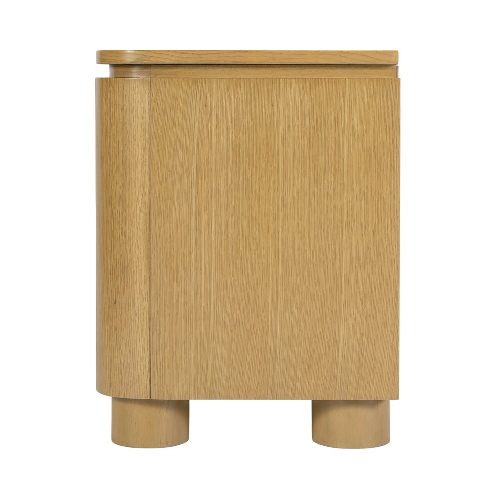 Genoa 21 in. W Rectangular Wood 2 Drawer Nightstand, Light Brown. Picture 5