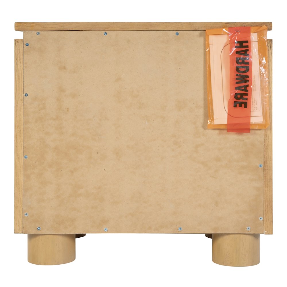 Genoa 21 in. W Rectangular Wood 2 Drawer Nightstand, Light Brown. Picture 7