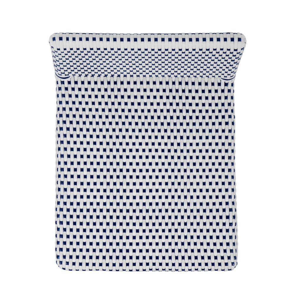 Serienna 30 in. Seat Height Rectangular Rattan Low Back Bar Stool White and Navy. Picture 8