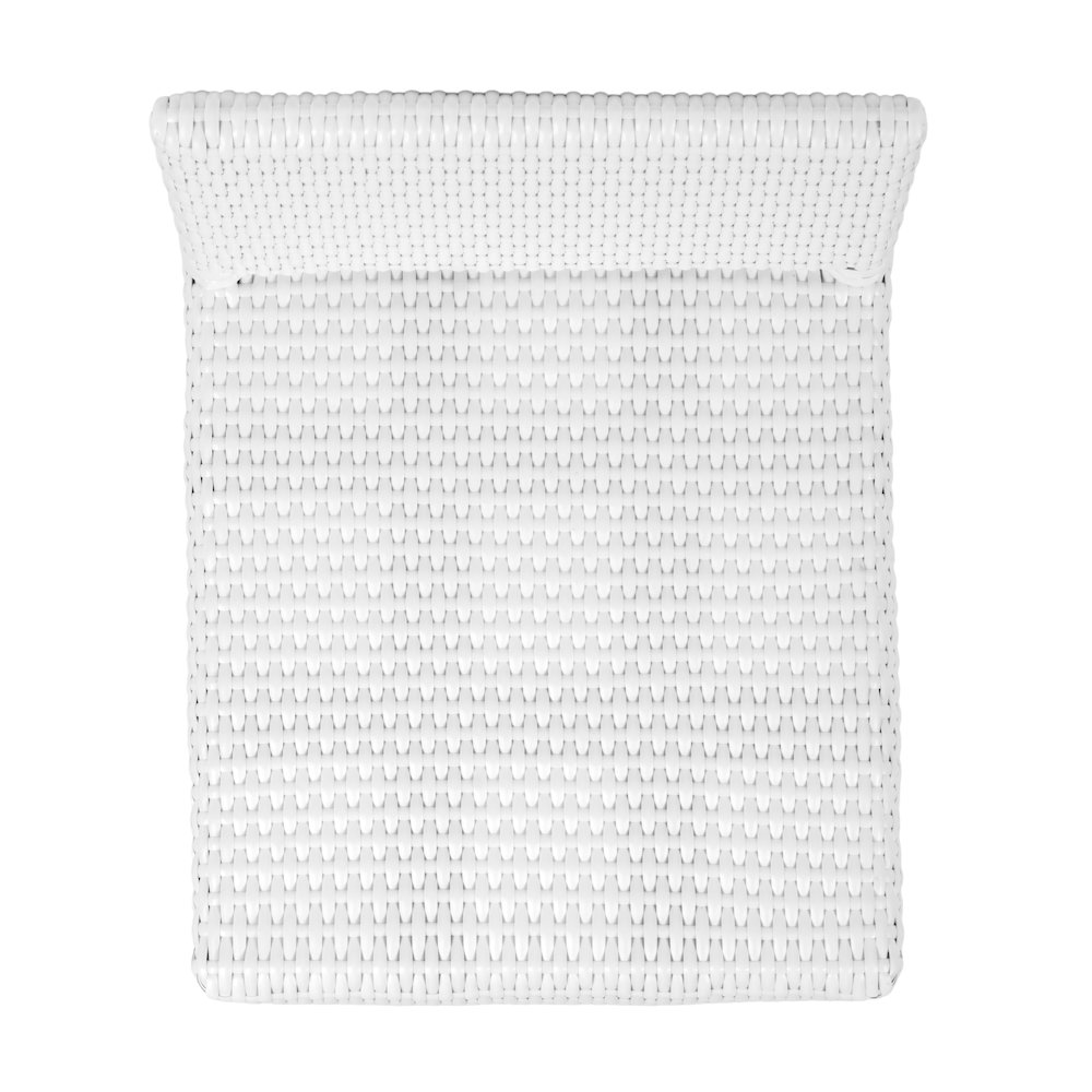 Serienna 30 in. Seat Height Rectangular Rattan Low Back Bar Stool, Smooth White. Picture 9
