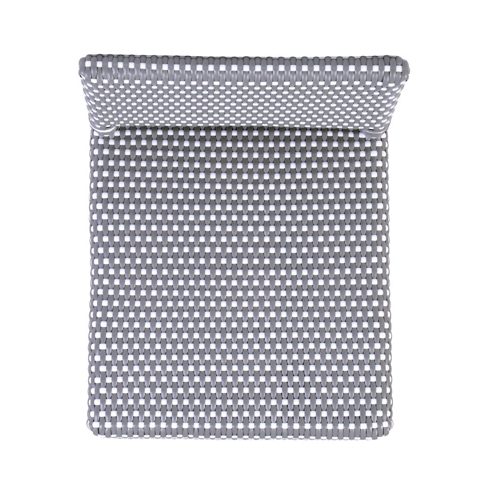 Serienna 30 in. Seat Height Rattan Low Back Bar Stool, Gray and White Dot. Picture 8