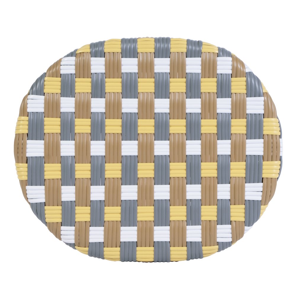 Ballito 24 in. Seat Height Oval Rattan Counter Stool, Yellow and Brown. Picture 7