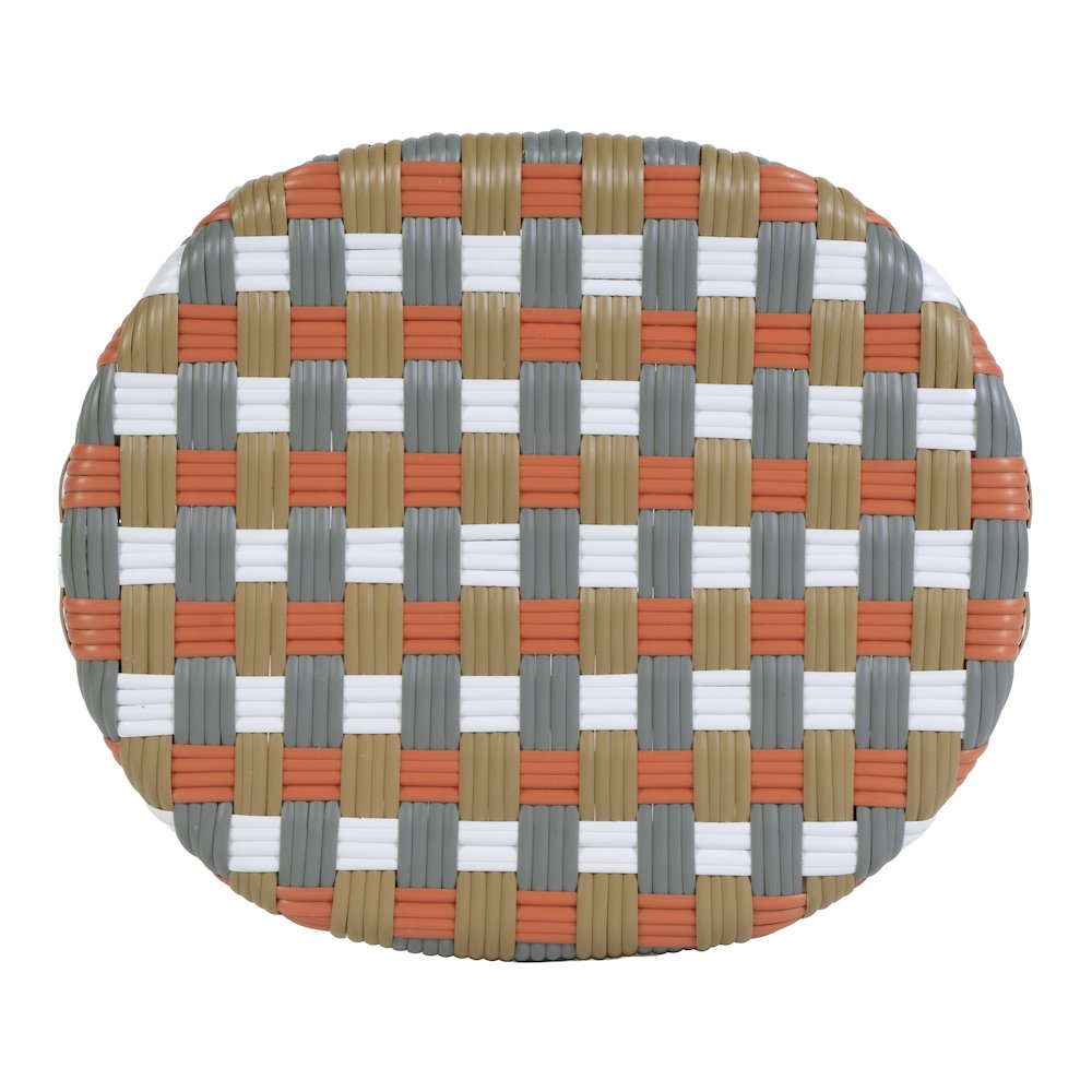 Ballito 24 in. Seat Height Oval Rattan Counter Stool, Orange and Brown. Picture 7