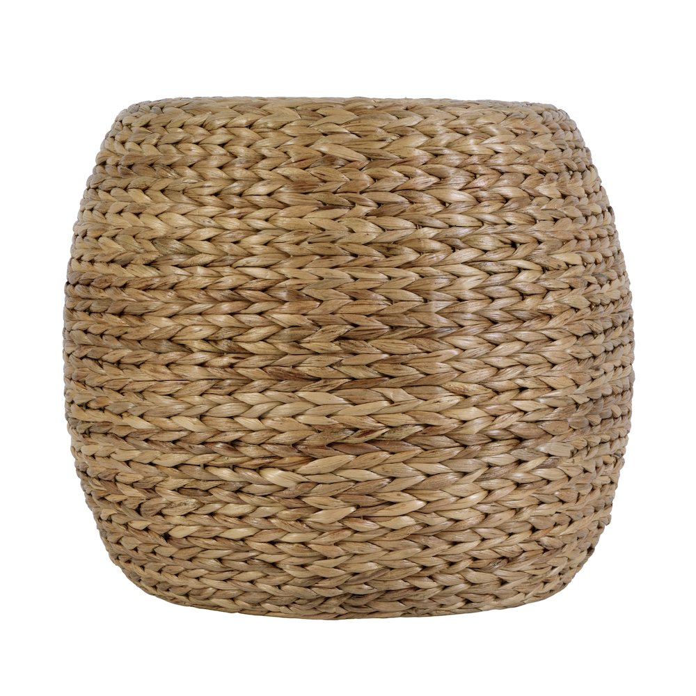 Portofino 22 in. W Water Hyacinth & Rattan Accent Stool, Natural. Picture 4