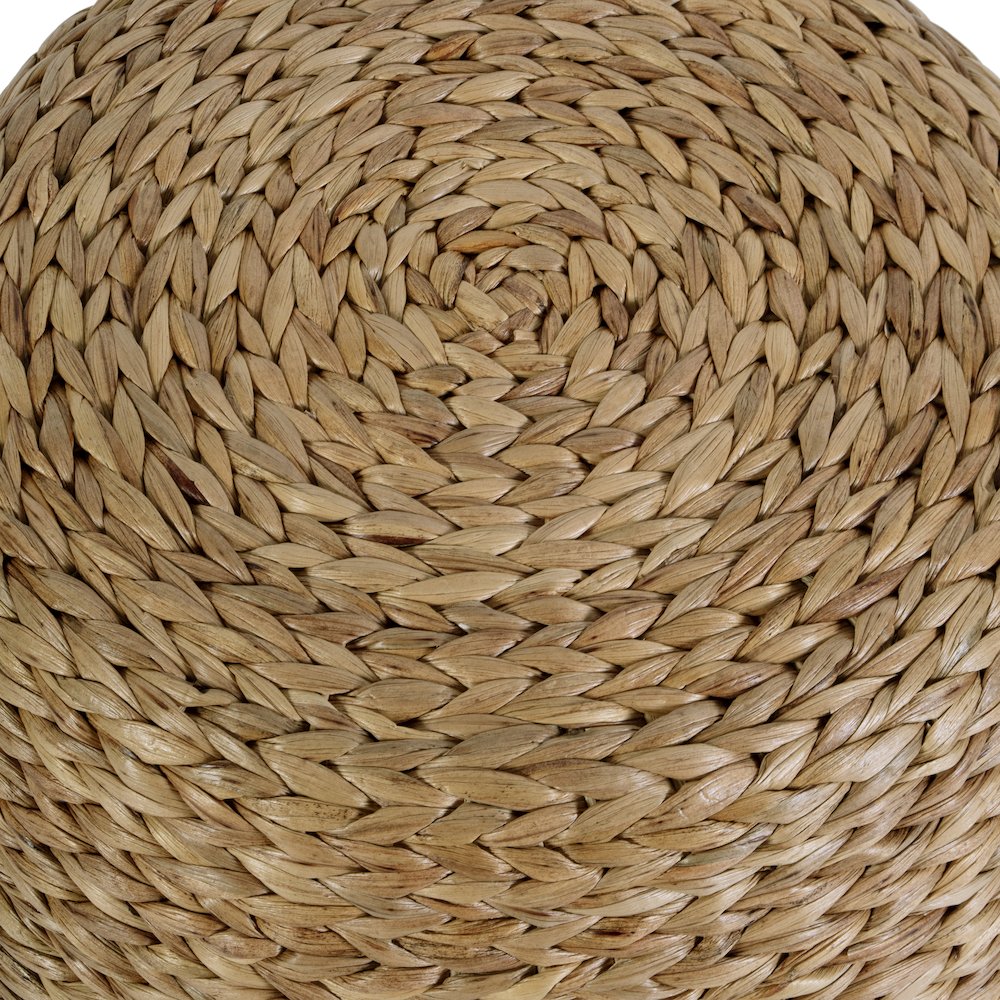 Portofino 22 in. W Water Hyacinth & Rattan Accent Stool, Natural. Picture 5