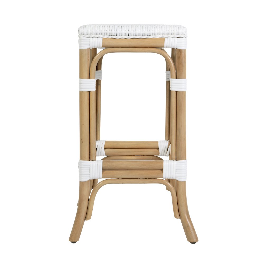 Laguna 24.5 in. Seat Height Rattan Counter Stool, Smooth White. Picture 6