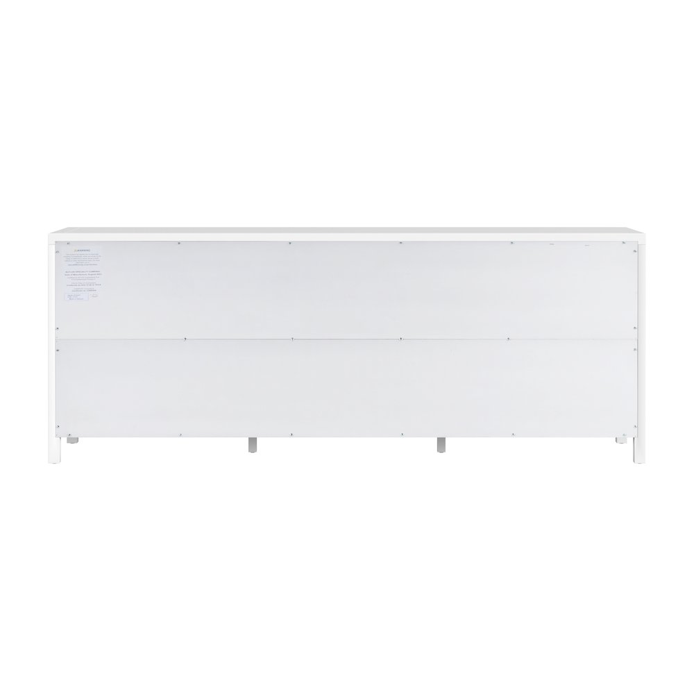 Nora 84 in. W Rectangular Wood 9 Drawer Dresser, Smooth White. Picture 6