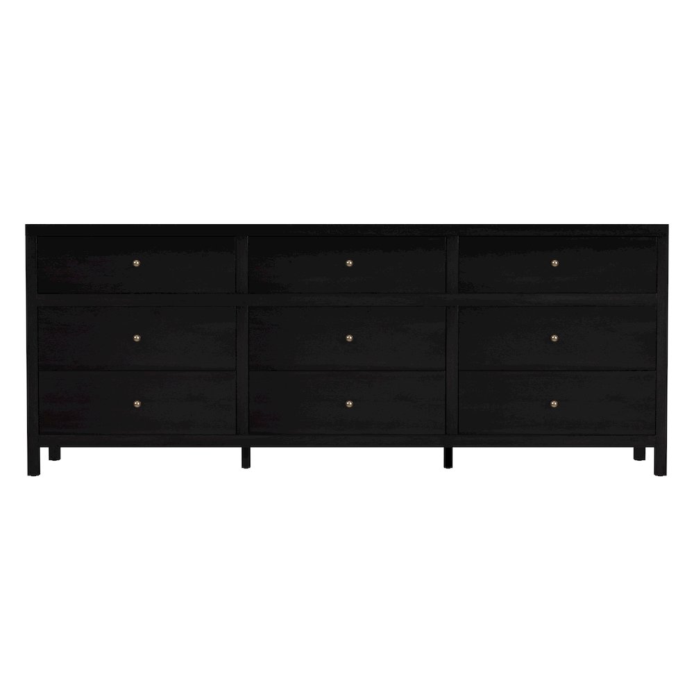 Nora 84 in. W Rectangular Wood 9 Drawer Dresser, Coffee. Picture 4
