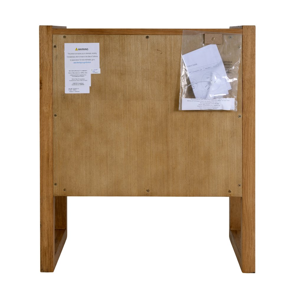 Oakley 25 in. W Rectangular Wood 2 Drawer Nightstand, Light Brown, Natural. Picture 7