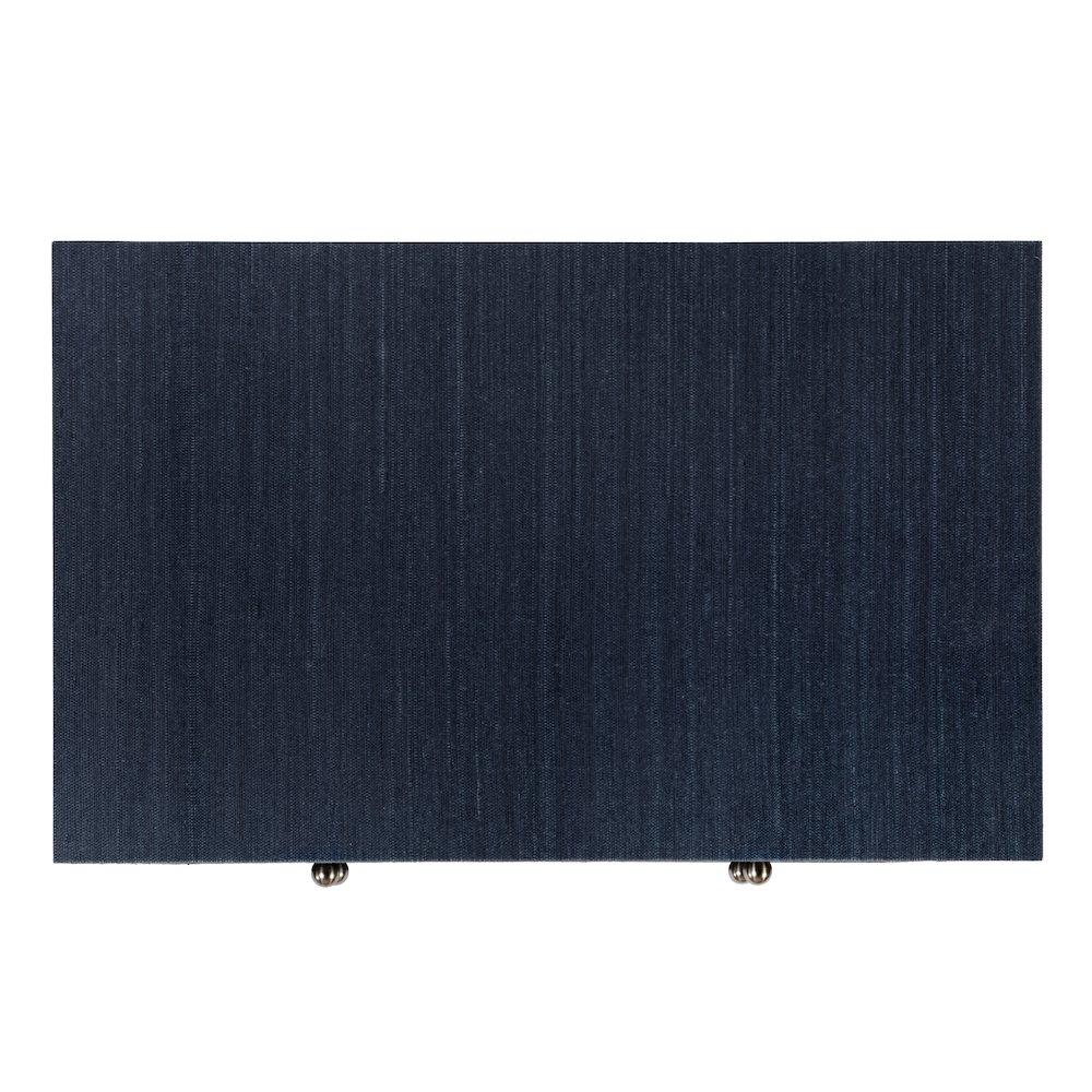 Nora 28 in. W Raffia 2 Drawer Nightstand with Top Open Shelf, Blue. Picture 10