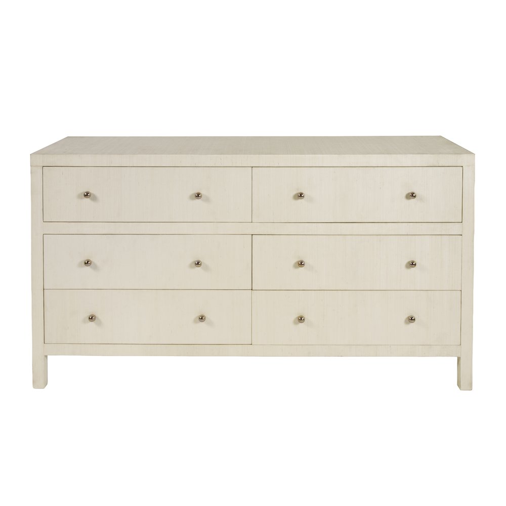 Nora 60 in. W Raffia 6 Drawer Dresser, Beige. Picture 5