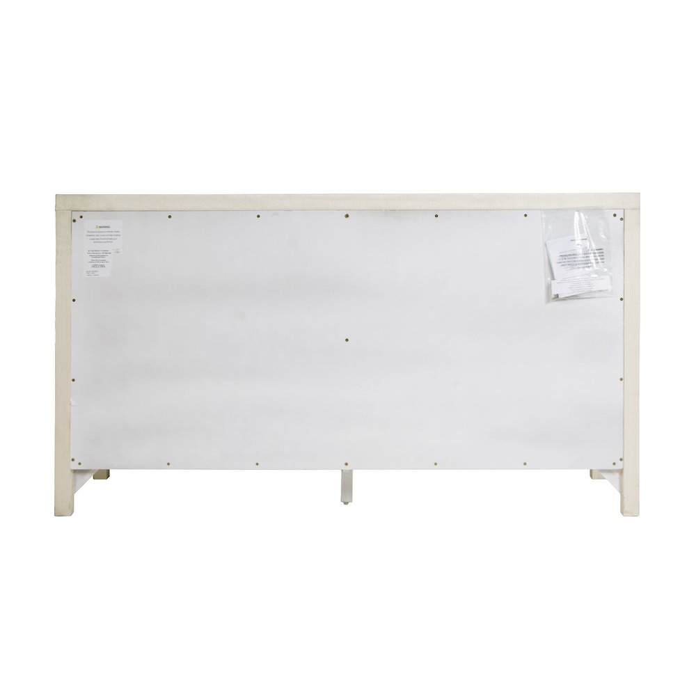 Nora 60 in. W Raffia 6 Drawer Dresser, Beige. Picture 9