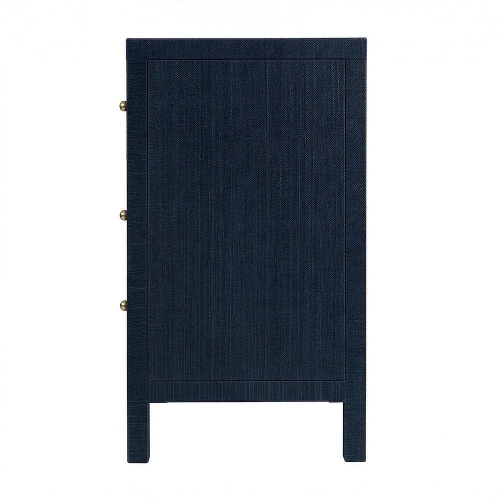 Nora 60 in. W Raffia 6 Drawer Dresser, Blue. Picture 7