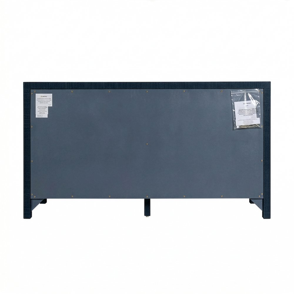 Nora 60 in. W Raffia 6 Drawer Dresser, Blue. Picture 8
