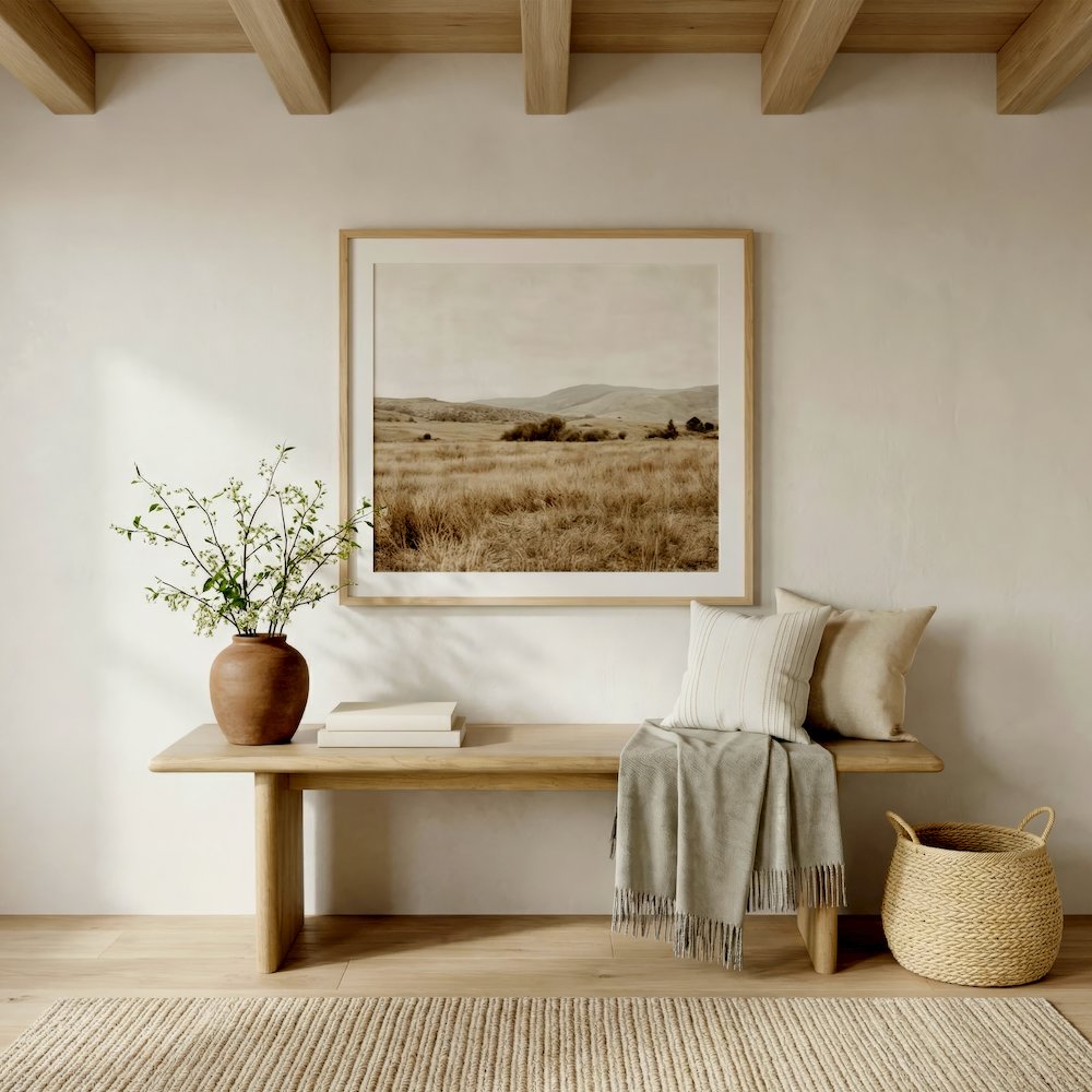 Halmstad 64 in. W Wood Dining Bench, Light Brown. Picture 2