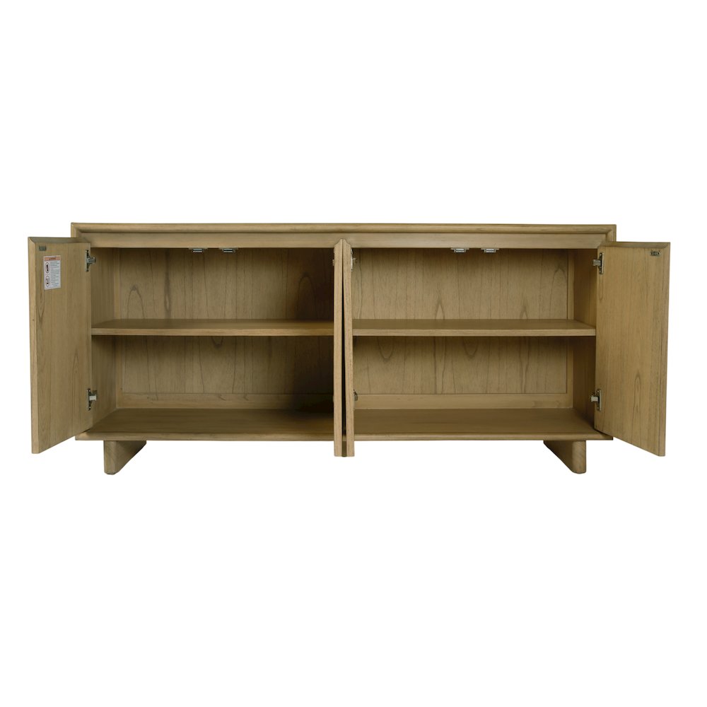 Halmstad 63 in. W Wood Sideboard with Interior Storage, Light Brown. Picture 5