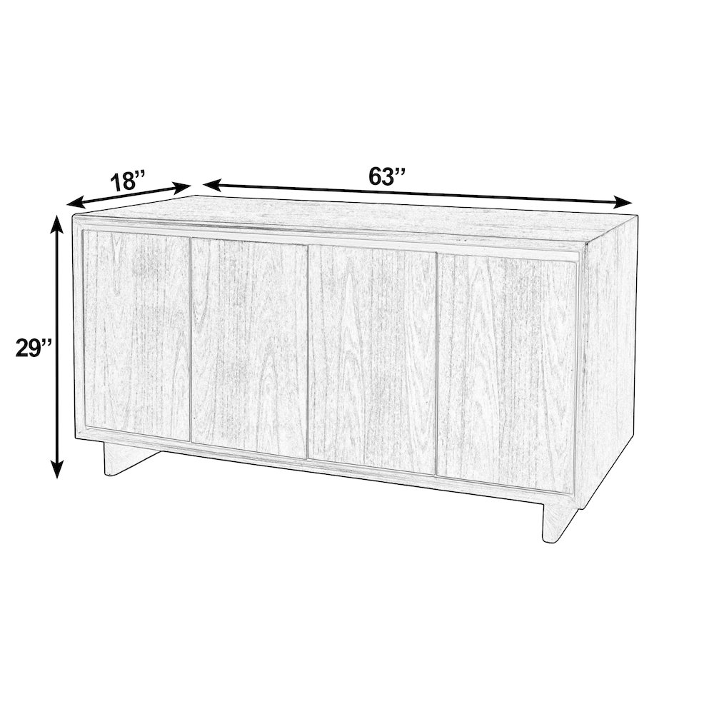 Halmstad 63 in. W Wood Sideboard with Interior Storage, Brown. Picture 3