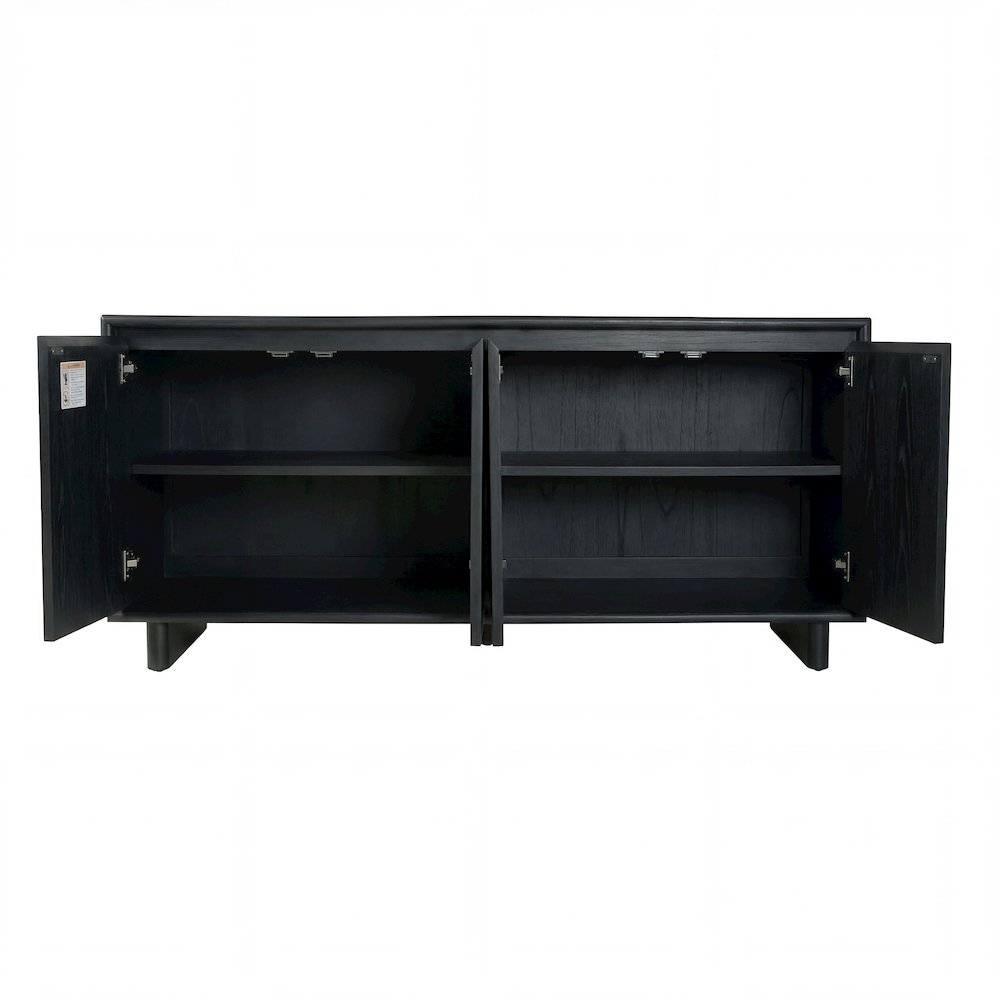 Halmstad 63 in. W Wood Sideboard with Interior Storage, Black. Picture 5